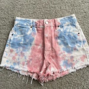 PACSUN High Festival Cotton Candy Denim Shorts
